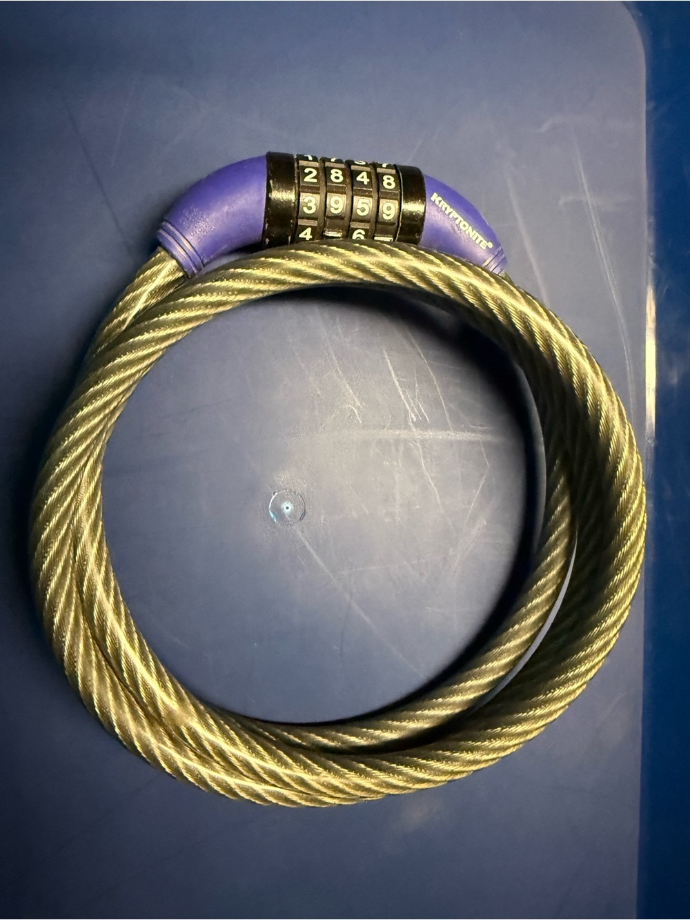 Kryptonite Combination Cable Lock in Purple and Silver - new without tags.